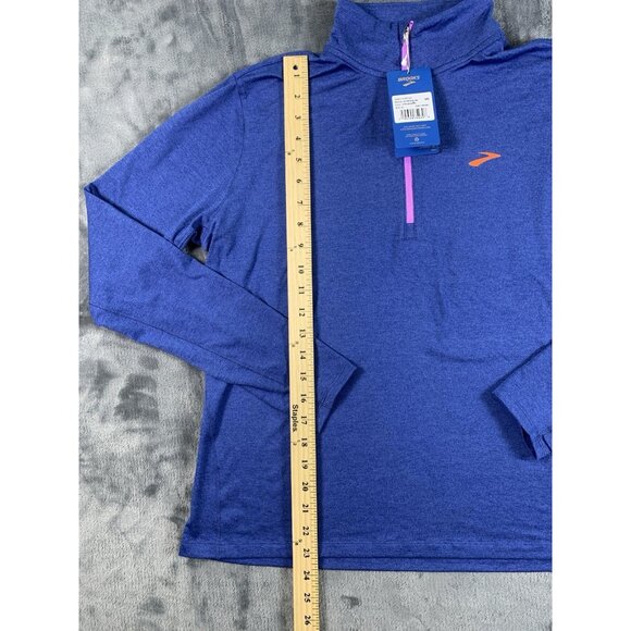 Brooks Womens Blue Dash 1/2 Zip 2.0 Pullover Running Shirt Long Sleeve Size XL - Picture 10 of 10